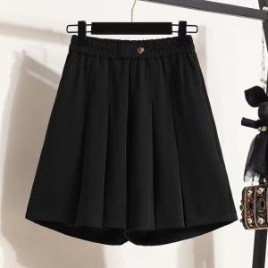 Plus Size Women Summer New Foreign Flavour Thin Wide Leg Culottes High Waist Elastic Shorts Female Loose Casual A-line shorts