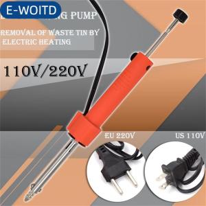 E-WOITD Máy hút hàn chân không nhiệt điện 110-220V EU chúng tôi bền Desoldering bơm hàn sắt Bút công cụ sửa chữa mục đích kép