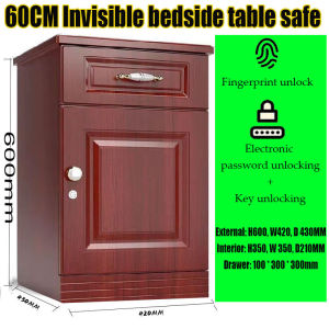 【 1-year warranty 】 Luxury invisible bedside table with built-in fingerprint/electronic safe brand new fingerprint unlock cash jewelry file storage cabinet