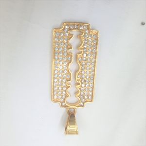 Mặt Dây Chuyền Mặt Dao Đính Xoàn Tượng Cao Cấp- Dùng lâu dài tắm rửa thoải mái (Mẫu nano vàng- không phai)