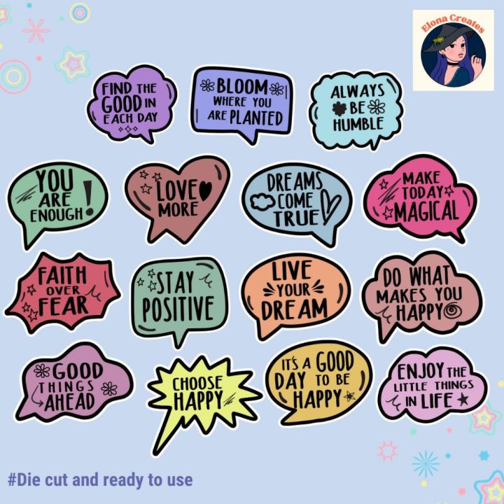 Motivational Bubble Head Comic Waterproof Sticker Pack For Laptops ...