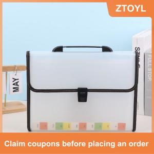 【ZTOYL】 Công Suất Lớn Không Thấm Nước Tập Tin Thư Mục Trong Suốt Nút Bấm Nhựa Dữ Liệu Tài Liệu Túi Túi Lưu Trữ Văn Phòng Nguồn Cung Cấp