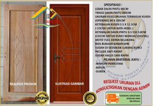 KUSEN PLUS PINTU KAMAR MODEL KLASIK 80CM X 200CM (0PENING\MASUK TEMBOK 90X205CM) SN2