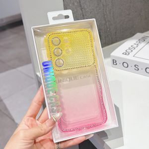 Ốp lưng điện thoại Samsung Galaxy S26 S25 S24 Ultra Plus viền lượn sóng chuyển màu chất liệu TPU mềm dày dặn chống sốc bảo vệ ống kính 