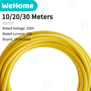 Extension Cord Socket With Cable Extra-long Plug-in Strip 10/20/30 Meters Extension Wire
