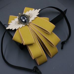 ZYJC Faux Stone Mens Suit Lapel Flowers Alloy Polyester Bow Tie Necktie Fashion Neck Decoration Wedding
