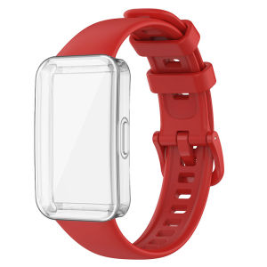 strap+case For Huawei band 10 9 8 7 smart band protective case for huawei band 7 8 9 10 silicone wristband bracelet band for huawei band 6 Pro