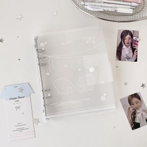 MIRELAE Kích thước A5 Bìa đựng tài liệu rời Họa tiết chấm bi Rộng 3 inch Bộ dụng cụ tự làm sổ tay Bền bỉ Gáy lò xo Vỏ đựng bộ sưu tập photocard Dành cho thẻ bài thần tượng Kpop
