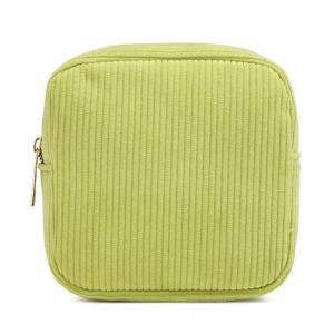 Corduroy Makuep Bag Small Purse Fashionable Solid Color Zippered Cosmetic Storage Organizer Toiletry Case for Women