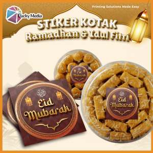[10 pcs] Stiker Lebaran Eid Mubarak Kotak Sticker Idul Fitri Seal Ramadhan Puasa Segel Toples Segi