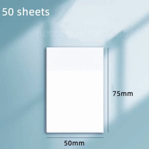 50 Sheets Transparent Sticky Notes PET Waterproof Memo Notepad Stationery School Office Supplies
