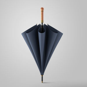 OLYCAT Classic Long Umbrella Business Style Outdoor Big Umbrella Man Woman Golf Large Rain Umbrella Wooden Handle 8 Ribs 114cm Diameter