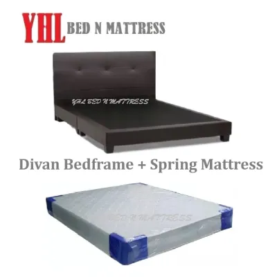 YHL 8 INCH SPRING MATTRESS AND DIVAN BEDFRAME