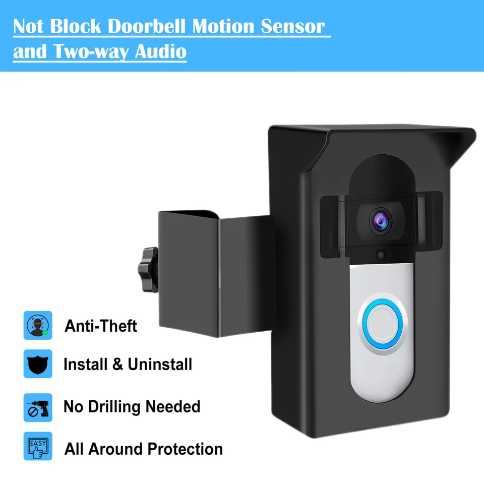 kangshaibi Renter-friendly Ring Camera Mount Ring Camera Door Mount Secure  Anti-theft Video Doorbell Holder with Rain Cover Easy Install No Drilling 