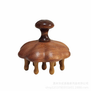 Sandalwood Comb Head Meridian Massage Comb Scalp Comb Five-Tooth Handleless Wooden Point Acupuncture Head Comb 经络按摩梳