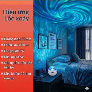 Đèn Chiếu Bầu Trời Trăng Sao UFO Cao Cấp Có Loa Bluetooth Đèn Chiếu Trần Máy Chiếu Đèn Ngủ 48 Hiệu Ứng Ánh Sáng
