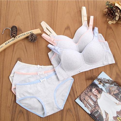 3 pcs Teenage Underwear Suit For Girl Children Girls Cutton Lace Wireless  Young Training Bra For Kids And Teens Puberty Clothing Girl's underwear