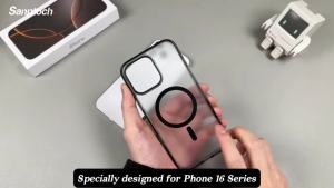 [Camera Button]Sanptoch For Magsafe Crystal Clear Phone Case For iPhone 16 Pro Max Soft TPU Frame with Transparent Hard Back Cover For iPhone 16 Plus Matte Militarily Shockproof Protection Casing