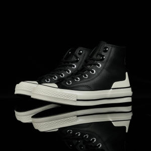 Chuck 1970s Water Repellent Leather Black High-Top Casual Sneakers