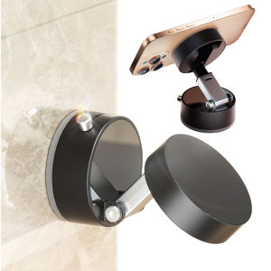 360° Adjustable Vacuum Suction Cup Magnetic Phone Holder Multi-functional Foldable Magnetic Cell Phone Mount for Car/Gym/Mirror