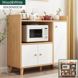 JIAJU Kitchen Cupboard Multifunctional Side Cabinet Sideboard Storage Cabinet Modern Minimalist Cupboard Living Room Locker Microwave Oven rack Shelf Kabinet Dapur 厨房储物柜