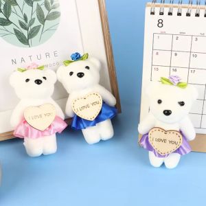 AZDH 10pcs/set Plush Animal Bear Plush Foam Toys Foam Bear Plush Doll Cartoon Bouquet Doll Fluffy Stuffed Plush Toy DIY Mini Bear Flower Bouquet Girl Birthday Gift