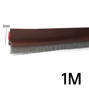 1M Door Seal Draft Stopper with Brush Door Bottom Seal Strip Weatherstrip Rubber Door Sweep Seal Adjustable Dustproof Soundproof Insectproof