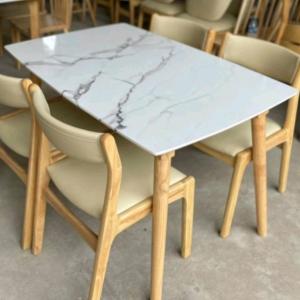 Bộ Bàn Ăn 4 Ghế Bella – Gỗ Cao Su Tự Nhiên Cao Cấp – Phù Hợp Chung Cư - Bh 1 Năm