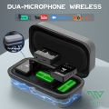 TNW-N11 Microphone Wireless Dual Mikrofon Clip on Mic hp dan Charging Case Mikrofon untuk Live Vlog Youtube Tiktok. 