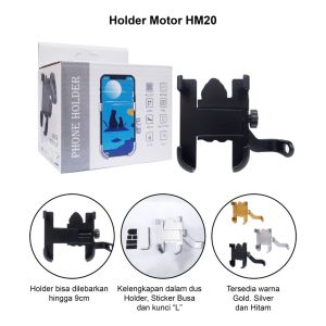 Holder Motor Stang HM-22 / Holder Motor Spion HM-20 Bahan Besi Berkualitas Holder Universel Dudukan Handphone HM 22 / HM 20