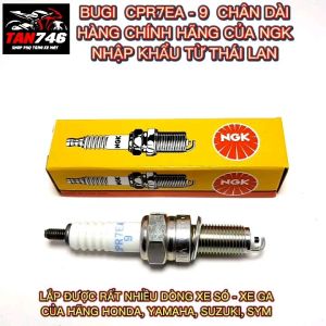Bugi NGK mã CPR7EA-9 Chân dài có trở ổn định dòng điện Cam kết sản phẩm chính hãng NGK Nhập khẩu từ Thailand.
