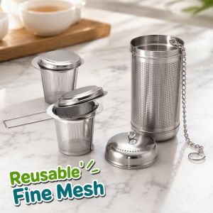 Lucky Star.my Stainless Steel Tea Infuser With Lid Fine Mesh Loose Leaf Tea Strainer For Mug Teapot Reusable