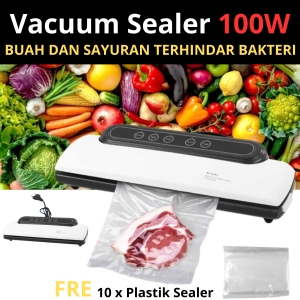 READY MESIN PACKING ALAT PEMBUNGKUS BUAH SAYURAN DAGING MAKANAN Vacuum Sealer Otomatis 100W Food