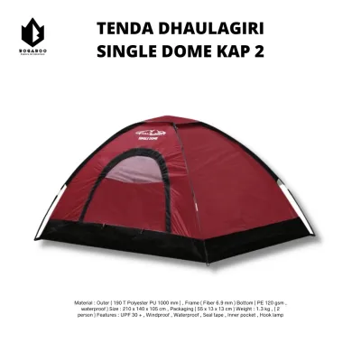 Tenda Dhaulagiri Single Dome - Single Dome Tent Kapasitas 2 Orang Single Layer - Tenda Camping - Tenda hiking