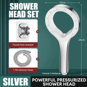 Hollow Design Shower Head High Pressure Handheld Showerhead Bathroom Supplie High Pressure Shower Head Heart Ring Spray Booster Shower Heads Home Shower Sets Bathroom Rain Shower Mixer Support COD