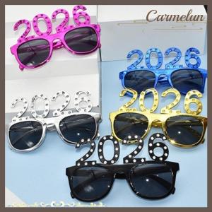 [Carmelun] แว่นตาหมายเลข2026แว่นกันแดดติดเพชรเม็ดเล็กๆสำหรับตกแต่งงานปาร์ตี้คริสต์มาสแว่นตาตลก