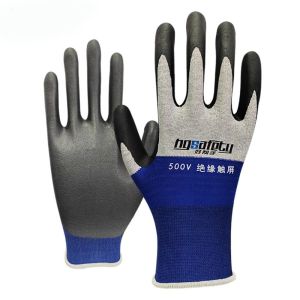 BADAM Electrical Insulating Gloves 400V/500V Oil Proof Touch Screen Work Gloves Wear-Resistant Safety Anti-Electricity Nitrile