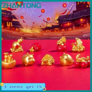 ZHANTONG Mini New Years Wealth Tree Lucky Bag Statue Micro Landscape Home Desktop Car Dashboard Decoration