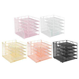 Multifunctional 5-Tiered Metal File Letter Tray Organiser Desktop Metal Document Organiser Rack For Document Management