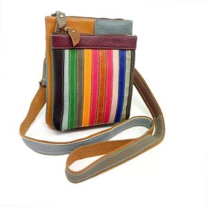 Fashionable Ladies Crossbody Bag Colorful Genuine Leather handbag women Patchwork Phone sling bag woman Shoulder Casual Womens Bag