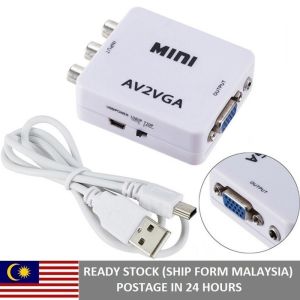 AV TO VGA Video Converter AV RCA to VGA 3.5mm Audio Mini AV2VGA Video Converter HD 1080P AV to VGA Video Converter