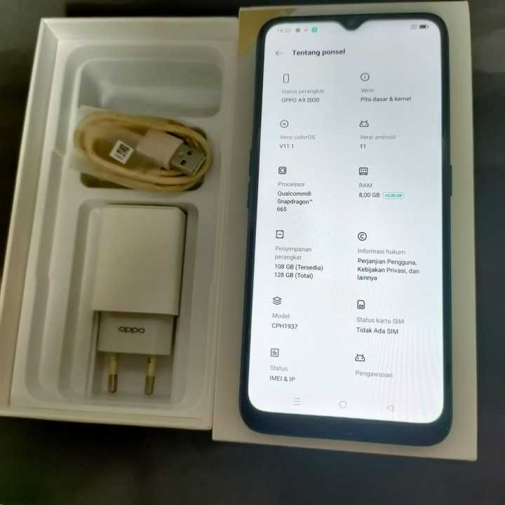Oppo A9 (2020) 8/128 Kondisi 90% Bagus Siap Pakai