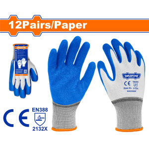 WADFOW Industrial High Grade polyester Shell Latex Gloves (XL) WXG3802 WAD-HT