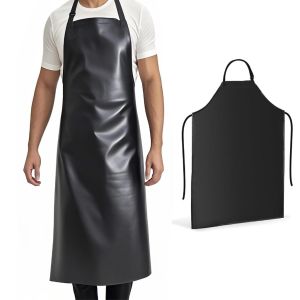 PU leather apron household Anti-Tear scratch-resistant waterproof Anti-oil apron kitchen/catering/butcher Tahan lama