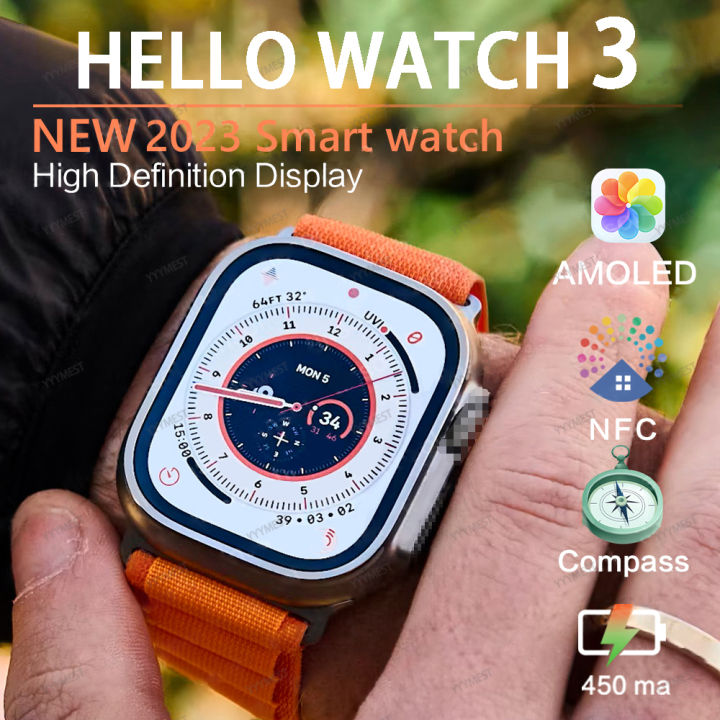 Hello Watch 3 Men Smart Watch Ultra AMOLED Screen Titanium Woman ...