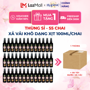 [SỈ THÙNG] Thùng 55 Chai Xịt Xả Vải HygienC Plus 100ml/Chai - Hương Hoa Mẫu Đơn (Quyến Rũ)