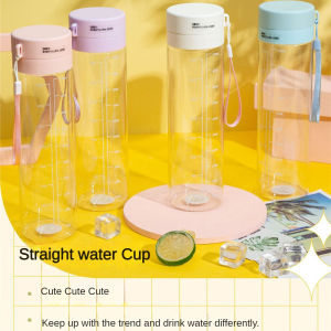 Costel 600ML Fitness And Sports Water Cup Fashionable And Inspirational Water Bottles Portable Large Capacity Water Bottle With Time Label Stickers To Prevent Dripping And Leakage