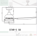 SMART Ceiling Fan Bestar Star5 5 Blades 38inch 48inch 58inch Star 5 DC Fan. 