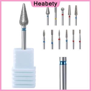 Heabety  Diamond Nail Drill Bits Cuticle Clean Manicure Pedicure Remover Tools