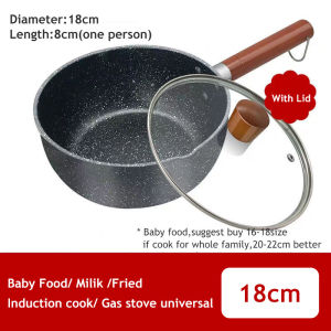 All-purpose Mafanite Non-stick Sauce Pan with Lid Multi-use Fried Boil Baby Food Cooking Pot Suitable To Any Stoves Kitchenware